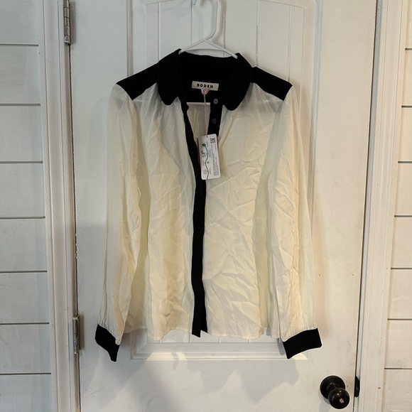 Boden Tops - Boden Black and Cream Blouse
